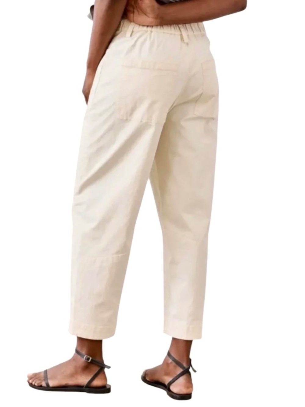 RUTI Slouchy Twill Barrel Pants in Ecru - 14 - Picture 2 of 14